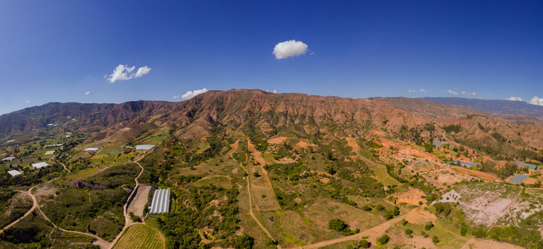 Fotograf&iacute;a a&eacute;ra del desierto de la Candelaria en S&aacute;chica, Boyac&aacute; (Colombia)