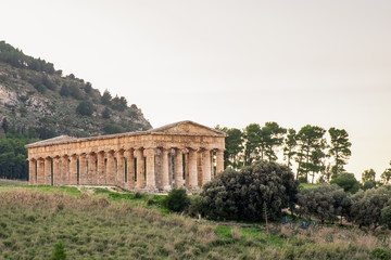 Fototapeta na wymiar Temple of Venus in Segesta, ancient greek town in Sicily, Italy.
