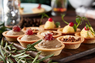 Set of appetizers with assorted filling