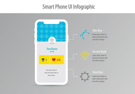 Mobile Phone UI Infographic Layout