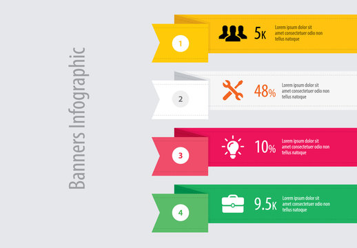 Banners Infographic with Side Ribbon Layout