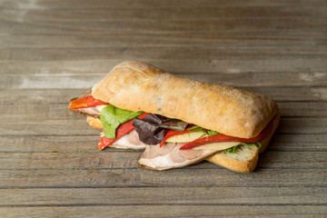Sanwich with meat and vegetables