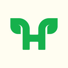 Fototapeta premium Letter H Eco logo