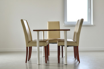 Dining table and chairs in kitchen