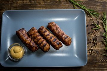 Romanian mici, minced meat speciality.