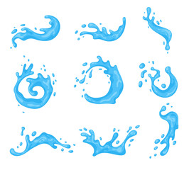 Fototapeta premium Water splash. Vector cartoon illustration 