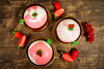 Colored cakes top view