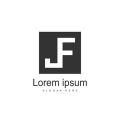 Initial Letter JF Logo template design. Minimalist letter logo