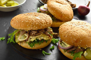 Pulled beef sandwiches