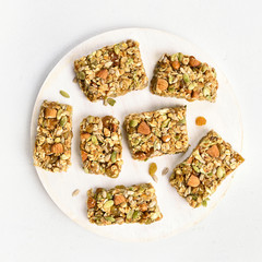 Granola bar. Healthy breakfast.