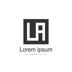 Initial Letter LA Logo template design. Minimalist letter logo