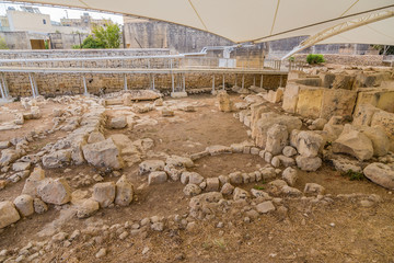 Tarxien, Malta. The ruins of an ancient sanctuary (UNESCO), 3250 - 2800 BC