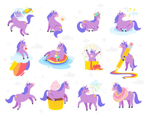 Cute unicorn. Fairytale animal