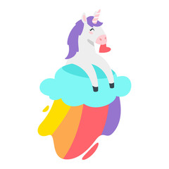 Cute unicorn. Fairytale animal