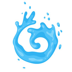 Obraz premium Water splash. Vector cartoon illustration 