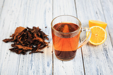 Cup of tea on table