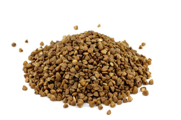 Buckwheat seeds isolated.