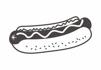 Hot dog vector with one color 