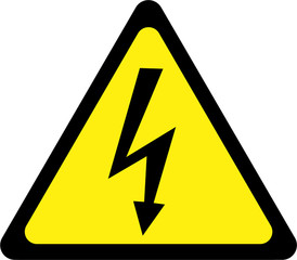 Warning sign with shock