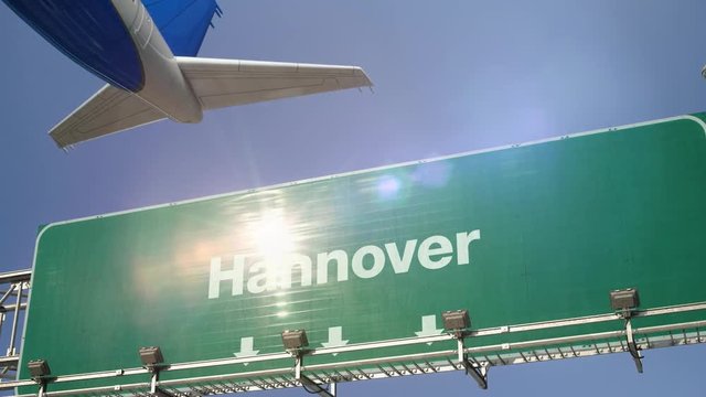 Airplane Take off Hannover. Deutsche