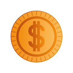 coin with dollar symbol isolated icon