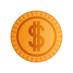 coin with dollar symbol isolated icon