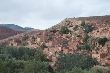 Fototapeta na wymiar Ancient Berber village in Morocco's Atlas Mountains