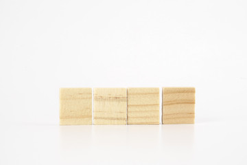 wood blocks isolated on white.