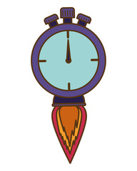 chronometer with rocket isolated icon