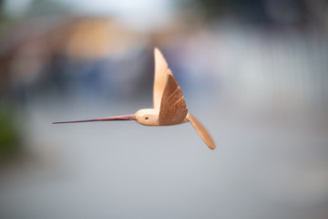 Wooden bird isolated