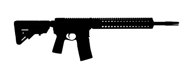 Assault rifle silhouette on a white background