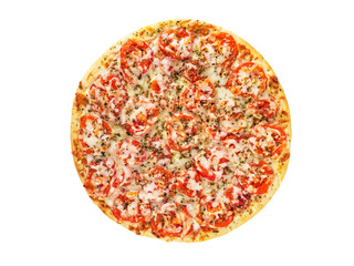 Pizza Margherita with cheese,tomatoes, mozzarella and basil