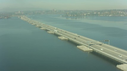 Aerial USA Highway Road in Seattle Washington