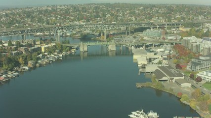 Seattle , Washington Aerial City View Shot on RED from Helicopter