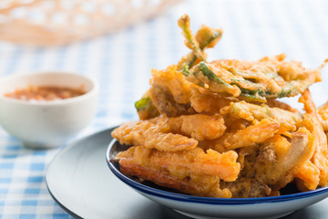 Vegetable fritters with cabbage and carrots
