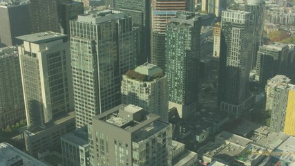 Seattle , Washington Aerial City View Shot on RED from Helicopter