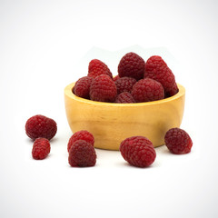 Ripe raspberry isolated on a white background.