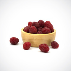 Ripe raspberry isolated on a white background.