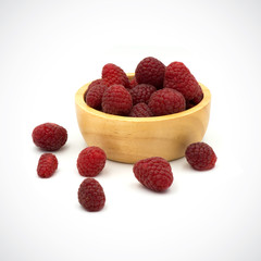Ripe raspberry isolated on a white background.