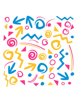 formen symbole muster text 90er bunt 90s neunziger jahre retro cool funky style logo design geburtstag geschenk party feiern jahrgang jahrzehnt