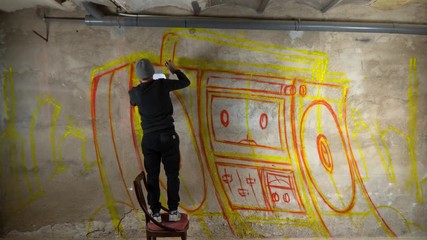 ghettoblaster graffiti stereo music artist painting