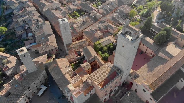 San Gimignano atop a hill in Tuscany