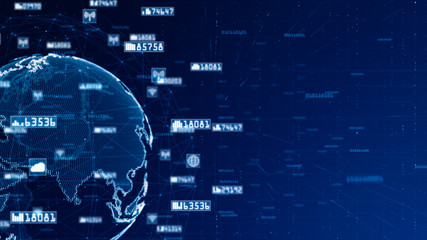 Digital Network Data and Communication Network Concept Abstract Background