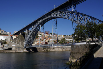 Fototapeta na wymiar Luis 1 Bridge over Riverv Douro, Porto, Portugal