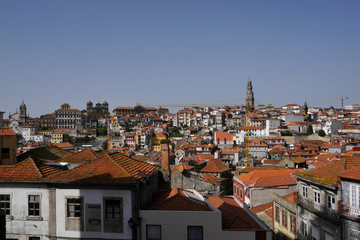 Fototapeta premium View over red tile rooftops, Porto, Portugal