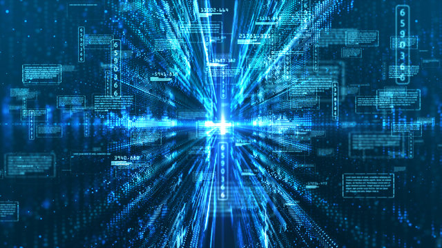 Hi-Tech digital display holographic information abstract background - Powered by Adobe