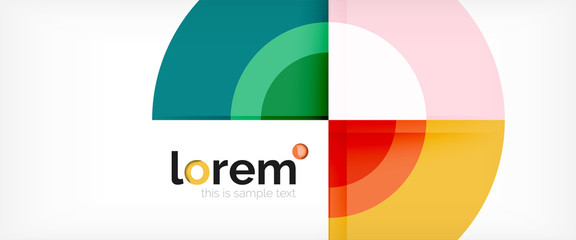 Obraz premium Modern geometric circles abstract background, colorful round shapes with shadow effects