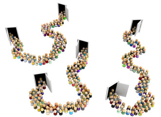 Cartoon Crowd, Door Connect Paths