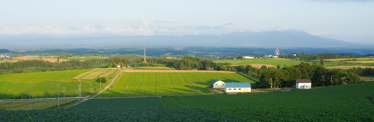 Japan Hokkaido panoramic landscape.