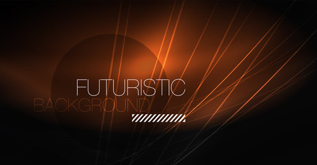 Digital technology abstract background - neon geometric design. Abstract glowing lines. Colorful techno background. Futuristic shape.